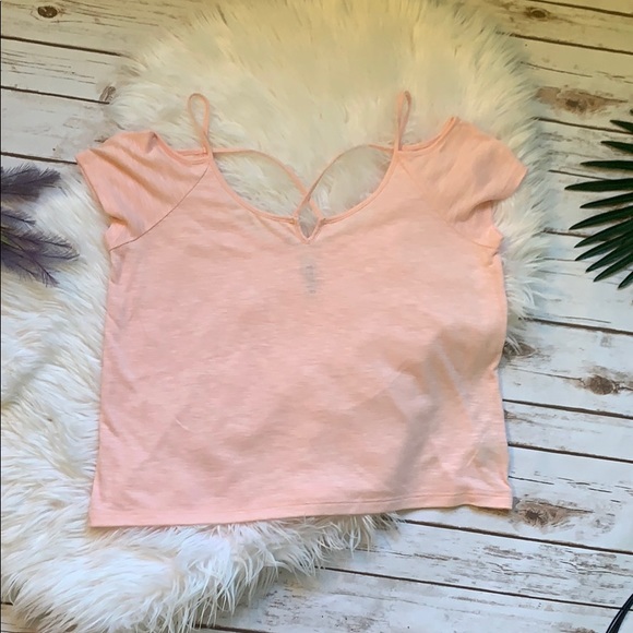 Juniors Mudd Light Pink Cold Shoulder Blouse - Picture 3 of 3